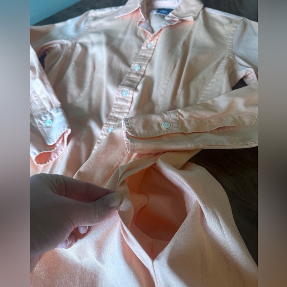 Ralph Lauren Peach Long Sleeve  Shirt Dress - Picture 5 of 10
